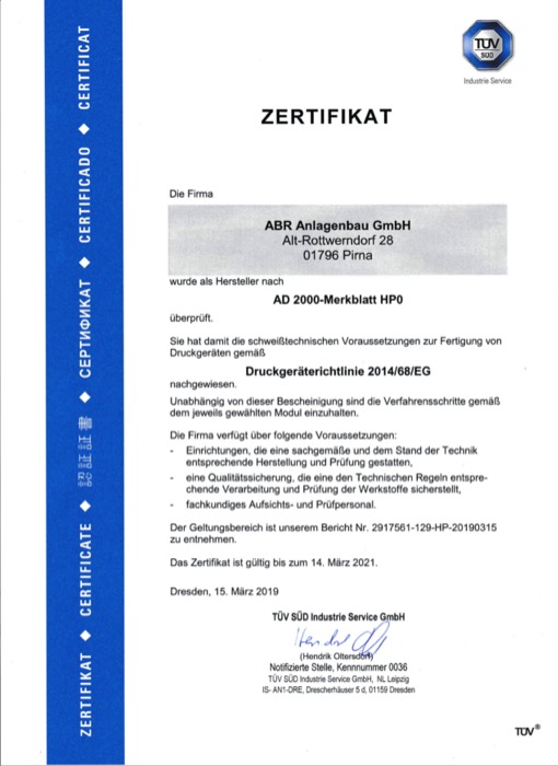 AD 2000-Merkblatt HPO